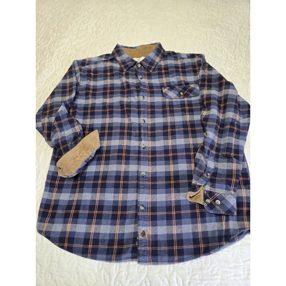 Legendary Whitetails The Original Buck Camp Flannel blue w/orange  XL